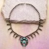 1930s Blue Gem Squash Blossom Necklace