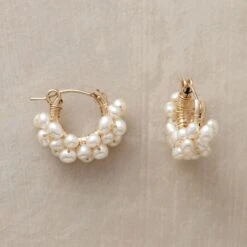 14kt Gold Filled Froth Of Pearls Hoops