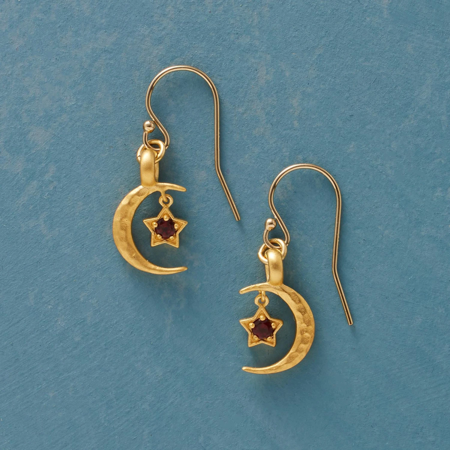 Gold Plate Moon’s Embrace Birthstone Earrings 3 Gold Plate Moon’s Embrace Birthstone Earrings